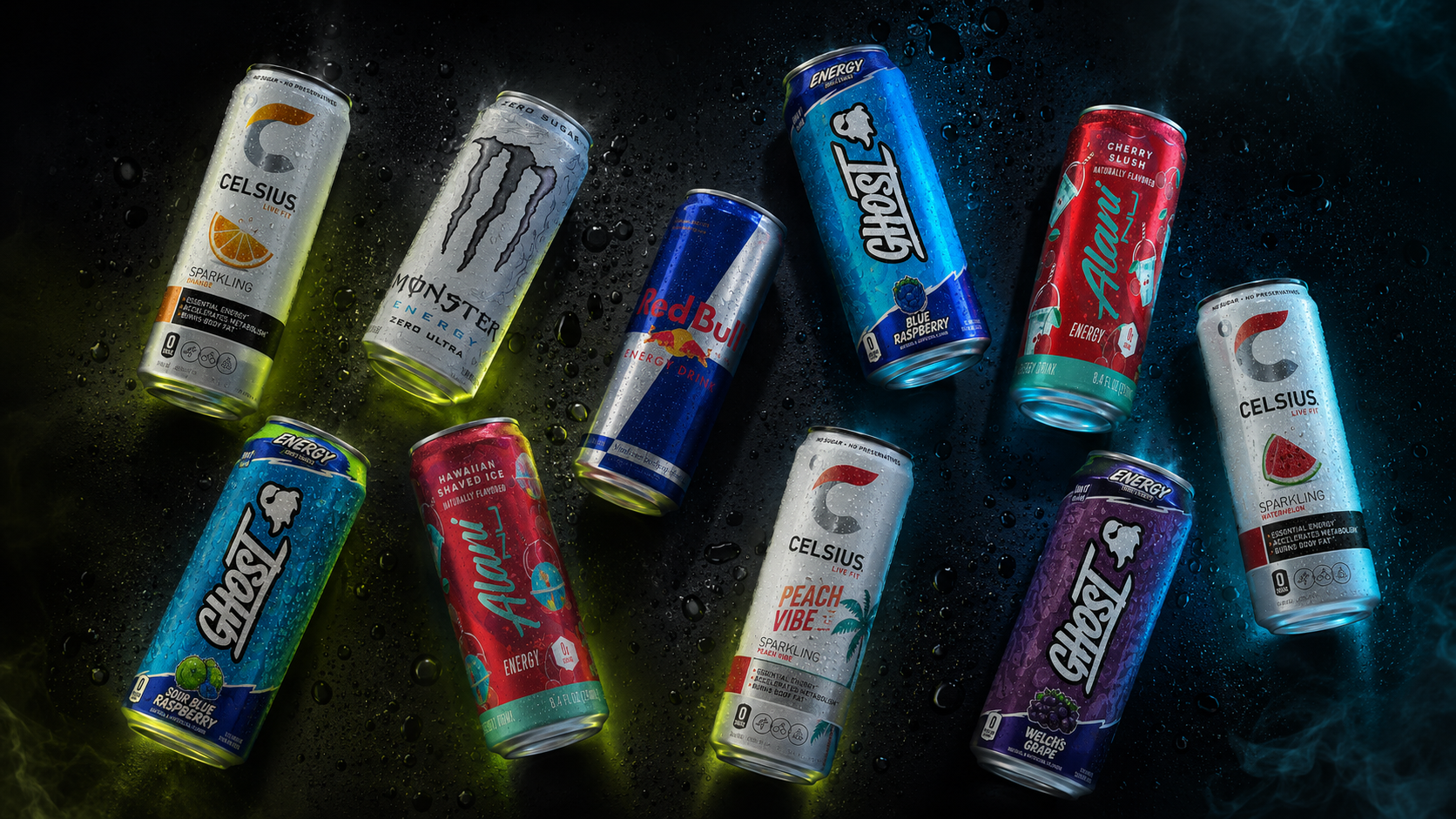 Custom energy drink lineup